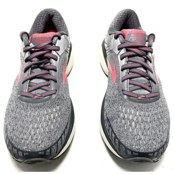 Brooks Adrenaline GTS 18 Gray Pink Lace Up Running Shoes Sneakers Size 10B - Picture 4 of 15
